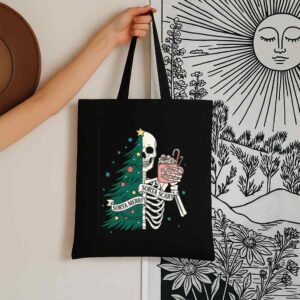 Tote Christmas Skeleton 6 Black