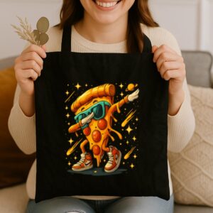 Tote Dabbing Pizza Slice 3 Black