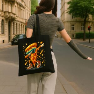 Tote Dabbing Pizza Slice 4 Black