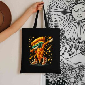 Tote Dabbing Pizza Slice 6 Black