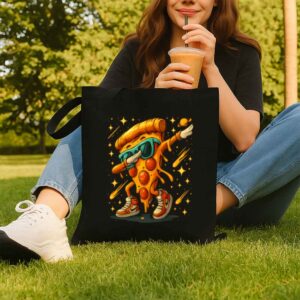 Tote Dabbing Pizza Slice 8 Black