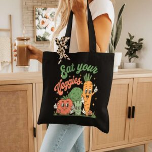 Tote Eat Your Veggies 10 Black Tote