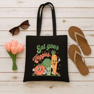 Tote Eat Your Veggies 12 Black