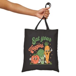 Tote Eat Your Veggies 15 Black