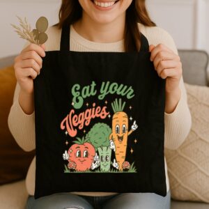 Tote Eat Your Veggies 3 Black