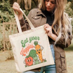 Tote Eat Your Veggies 3 Natural
