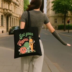 Tote Eat Your Veggies 4 Black