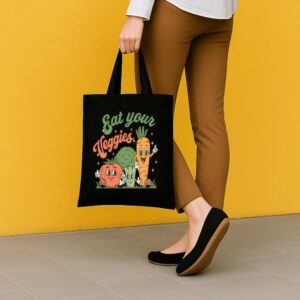 Tote Eat Your Veggies 5 Black