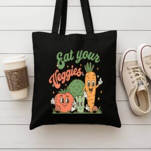 Tote Eat Your Veggies 9 Black