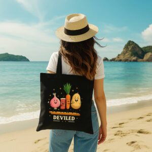 Tote Funny Food Friends 11 Black