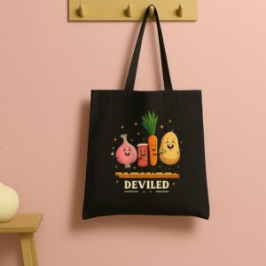 Tote Funny Food Friends 13 Black