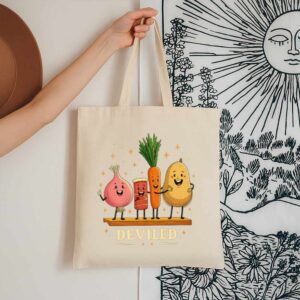 Tote Funny Food Friends 13 Natural