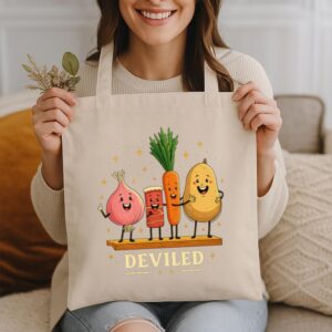 Tote Funny Food Friends 14 Natural