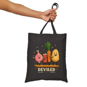 Tote Funny Food Friends 15 Black