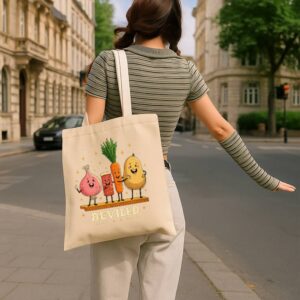 Tote Funny Food Friends 15 Natural