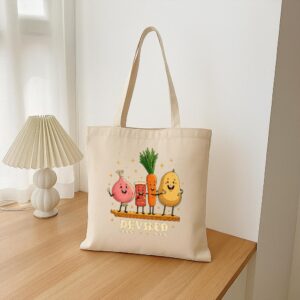 Tote Funny Food Friends 16 Natural