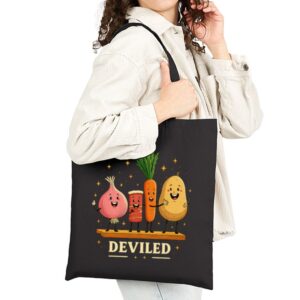 Tote Funny Food Friends 19 Black