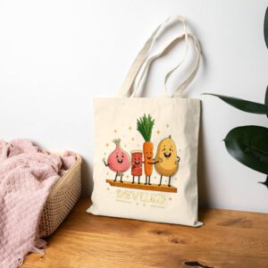 Tote Funny Food Friends 19 Natural