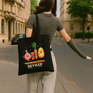 Tote Funny Food Friends 4 Black