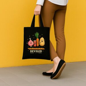 Tote Funny Food Friends 5 Black