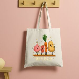 Tote Funny Food Friends 5 Natural