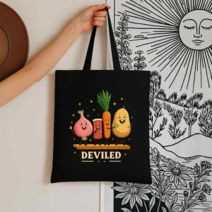 Tote Funny Food Friends 6 Black