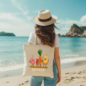 Tote Funny Food Friends 7 Natural