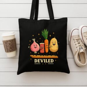 Tote Funny Food Friends 9 Black
