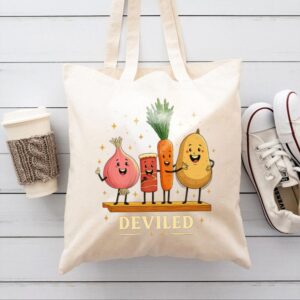 Tote Funny Food Friends 9 Natural