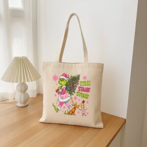 Tote Green Monster Christmas 16 Natural