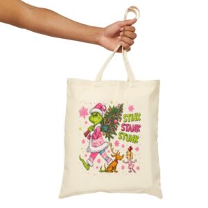 Tote Green Monster Christmas 17 Natural