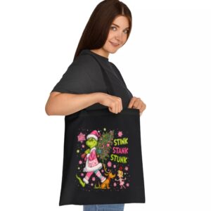 Tote Green Monster Christmas 2 Black