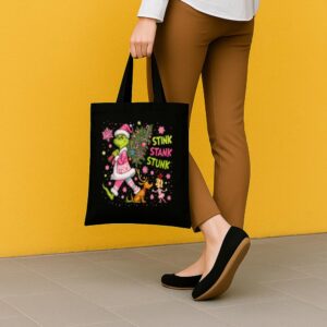 Tote Green Monster Christmas 5 Black