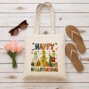 Tote Grinch Hallothanksmas 6 Natural Tote