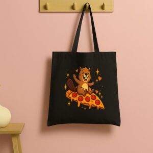 Tote Pizza Beaver Party 13 Black