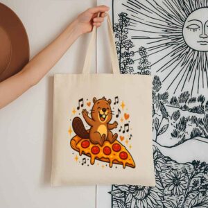 Tote Pizza Beaver Party 13 Natural