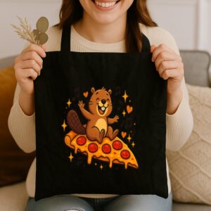 Tote Pizza Beaver Party 3 Black