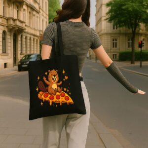 Tote Pizza Beaver Party 4 Black