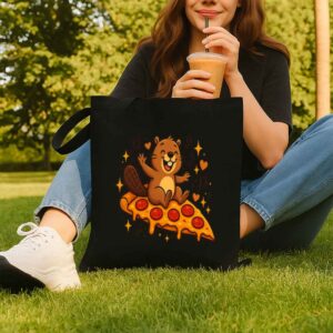 Tote Pizza Beaver Party 8 Black
