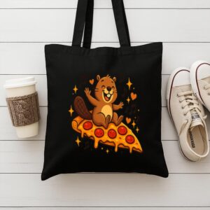 Tote Pizza Beaver Party 9 Black