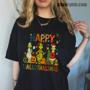 Tshirt Grinch Hallothanksmas 45 T