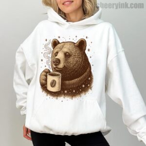Hoodie Bear With Coffee Cup 1