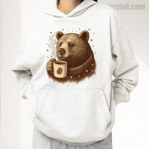Hoodie Bear With Coffee Cup 17