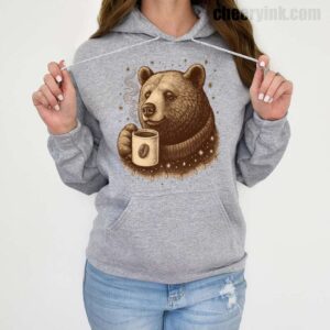 Hoodie Bear With Coffee Cup 19