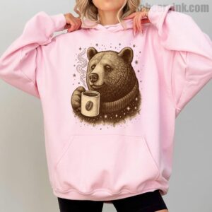Hoodie Bear With Coffee Cup 2