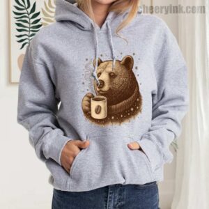 Hoodie Bear With Coffee Cup 21