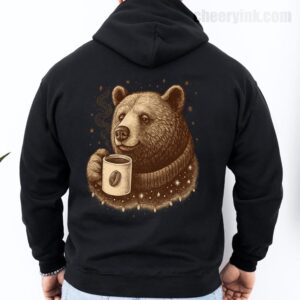 Hoodie Bear With Coffee Cup 27