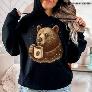 Hoodie Bear With Coffee Cup 3