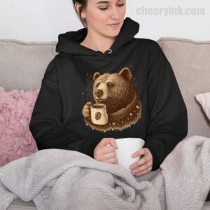 Hoodie Bear With Coffee Cup 32