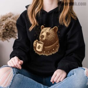 Hoodie Bear With Coffee Cup 33